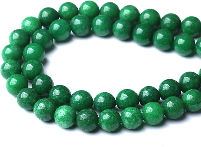 8mm 45pcs Natural Green Cloud Jades Beads Round Loose Gemstone Crystal Energy Healing Power Stone Beads for Jewelry Making DIY Bracelet (8mm, Green Cloud Jades)