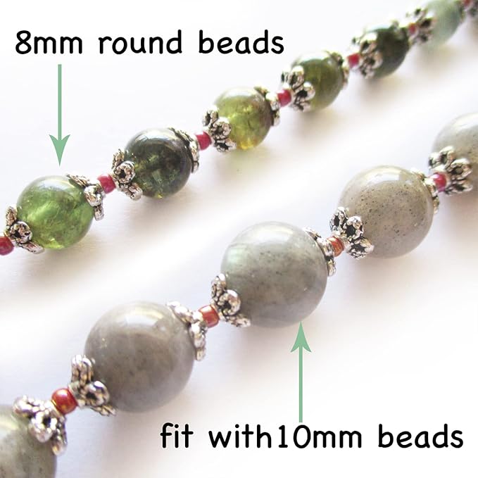 Heather's cf 500 Pieces Silver Tone Tiny Bead Caps Findings (Fit 8mm 10mm Round Beads) for Jewelry Making