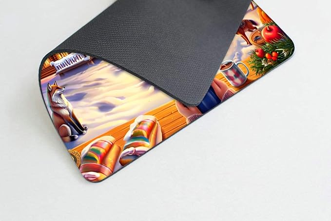 Square Mouse Pad Christmas Bonfire,Gaming Mouse Pads for Desk,Soft Computer Waterproof Non-Slip Mouse Mat