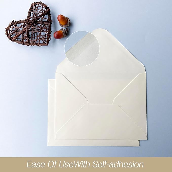 50 Pack Blank cards and envelopes,A7Self-Adhesive Envelopes with aestheticsFold Cards 5x7 for Wedding, GreetingCards, Baby Shower, Letter Mailing.(Navy & Forest Tones)