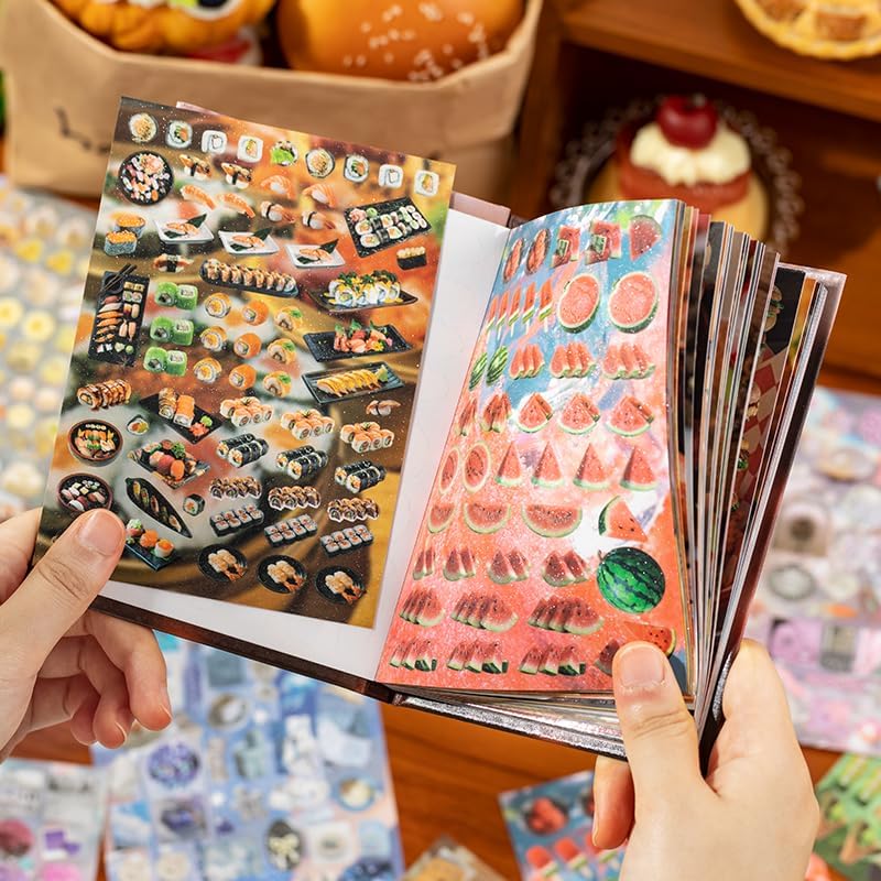 Japanese Retro Sticker Book, 800 Cartoon Stickers Book with Art Coated Paper Creative Activity Stickers for Adults, DIY Scrapbooking Phone Cases Laptops Party Gifts (Maple Story) - Image 3