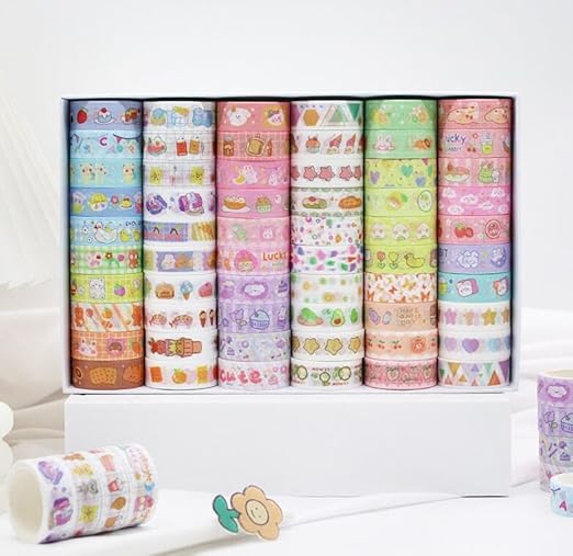 20 Rolls Cute Washi Tape Set Paper Tape Stickers Decorative Washi Tapes for DIY Crafts Handbook Materials Scrapbooking Projects