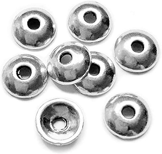 Heather's Silver Tone Tiny Bead Caps Antique Silver Spacer Beads Bali Style Mixed Tibetan Silver Flower Beads for Bracelet Necklace Earrings Jewelry Making Supplies Findings 400Pcs