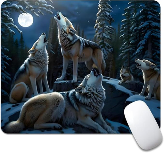 The Fox Under The Moonlight Texture Mouse pad, Square Waterproof and Anti Slip Mouse pad for Office laptops