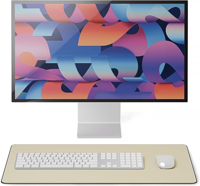 Jotsome Leather Desk Mat, Non-Slip Desk Blotter Pad - Desk Protector for Office, Home, Laptop, and Desktop, Gift for The Holidays or Christmas (Beige, 24" x 14")