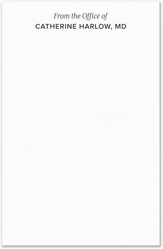 Personalized Notepad Stationary for Doctor or Professional Office, 50 or 100 Sheets Lined or Unlined in Choice of Colors, Tear Off Note Pad Memo Pad Stationery | Fairmont & Grove Paper Co.