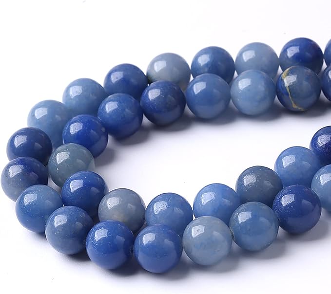 60PCS 6mm Natural Stone Beads Blue Aventurine Round Loose Spacer Energy Stone Healing Power Beads for Jewelry Making DIY Bracelet Necklace 15" Inch (6mm, Blue Aventurine)