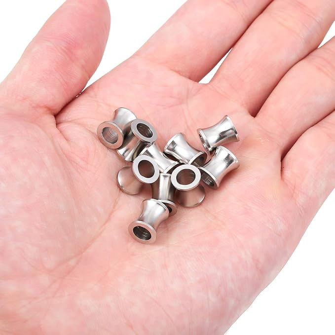 Stainless Steel Spacer Beads 8x9mm Loose Charm Caps Beads for DIY Jewelry Making 10pcs with 5mm Hole