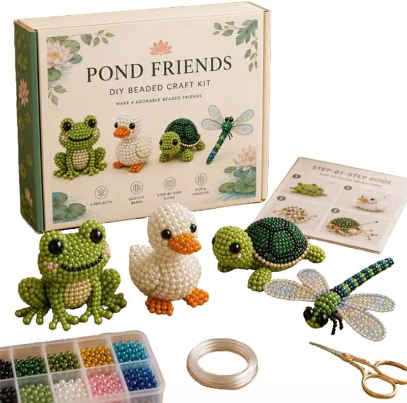 MSYSN 3D Beads Animal DIY Kit, Handmade Bead Craft Kit, with Step-by-Step Tutorials and Accessories, Creative Stress Relief Gift for Adults, Teens and Beginners (A4) by Unknown