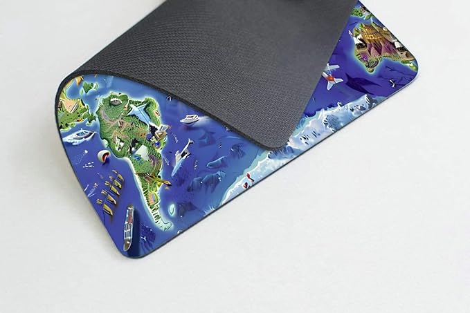 Square Mouse Pad World map,Gaming Mouse Pads for Desk,Soft Computer Waterproof Non-Slip Mouse Mat