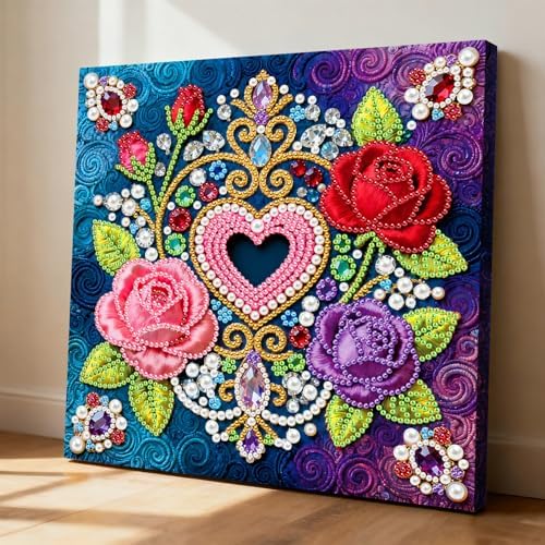 LQCrafK DIY 3D Pearl Art Painting Handcraft Kit for Adults Beginners, Home Wall Decoration, Creative Design Framed Painting with Tools-Rose - Image 5