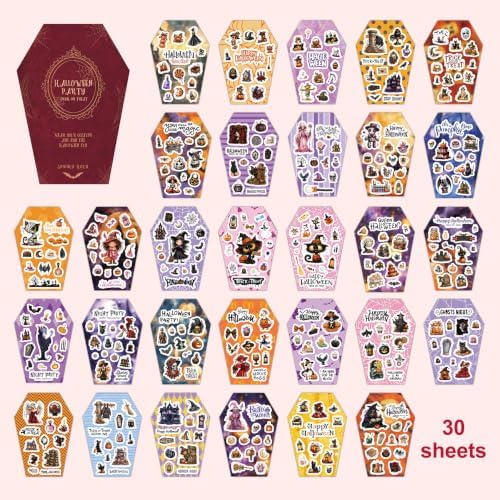 Halloween Sticker Book 30 Pages 300+ Stickers Junk Journaling - Image 3