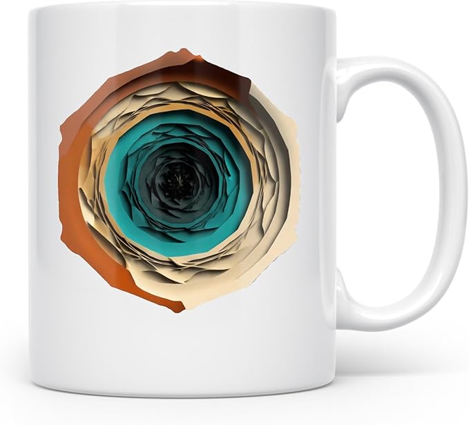Bohemian Mandala Design - Yoga Enthusiast - 11 oz White Ceramic Coffee Mug - Earthy Aesthetic