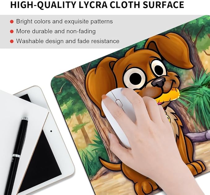 Cute Dog Texture Mouse pad, Square Waterproof and Anti Slip Mouse pad for Office laptops