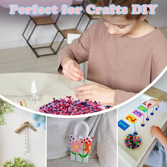 1100pcs Pony Beads,Hair Beads,Purple Bead for Bracelet,Small Bulk Christmas Bracelet Bead,Cuentas para Pulseras