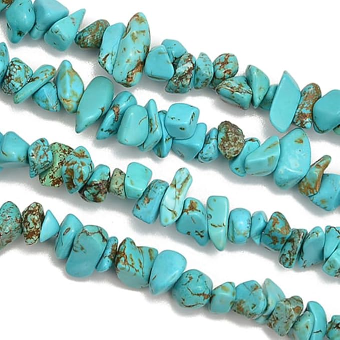 Gemstone Chips Natural Green Turquoise 3-5mm Healing Crystals Waist Bracelets Necklace Kit Irregular Stone DIY Crafts Design Jewelry Making Approxi 32 inch