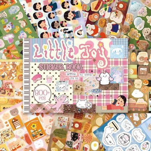 Japanese Kawaii Sticker Book, 30 Sheets, 800 Pieces, INS Style Cute Cartoon Animals, Waterproof for Journaling, Scrapbooking, Planners (Pink) by JUNKJWBZ%7CPeelStickInspir