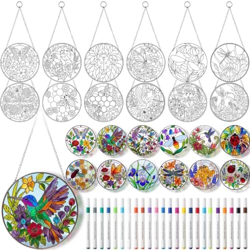 36 Pcs Suncatchers Crafts Kit DIY Paint Art,Insect by Humyoun