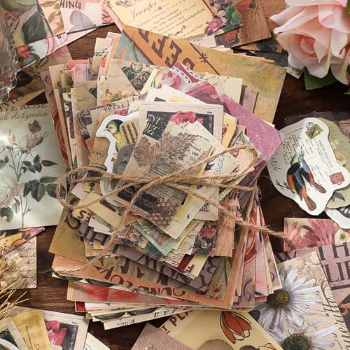 400PCS Vintage Scrapbook Paper Journaling Scrapbooking Supplies Kit Retro Decorative Craft Paper Assorted for Bullet Junk Journals Card Making Craft DIY, Old Memories - Image 6