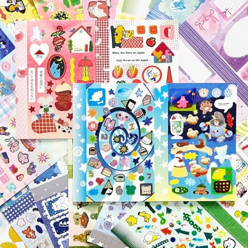 Japanese Sticker Book for Journal Supplies, Anime Girl Scrapbook Stickers - Image 3