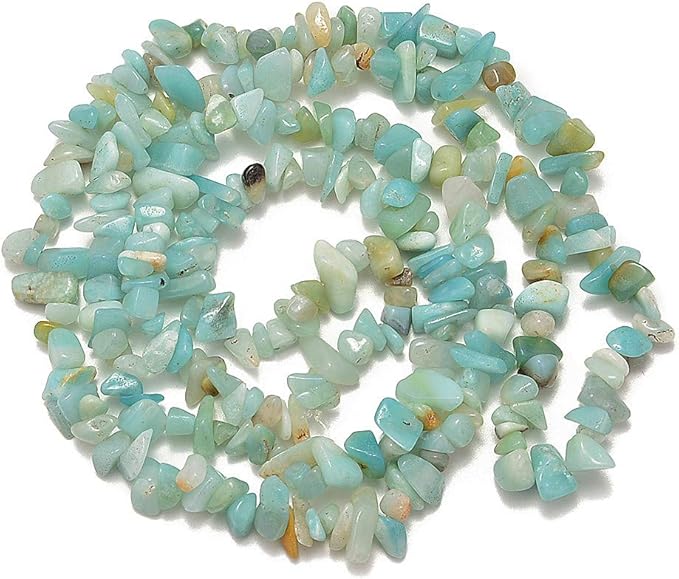 Gemstone Chips Natural Amazonite 3-5mm Healing Crystals Waist Bracelets Necklace Kit Irregular Stone DIY Crafts Design Jewelry Making Approxi 32 inch