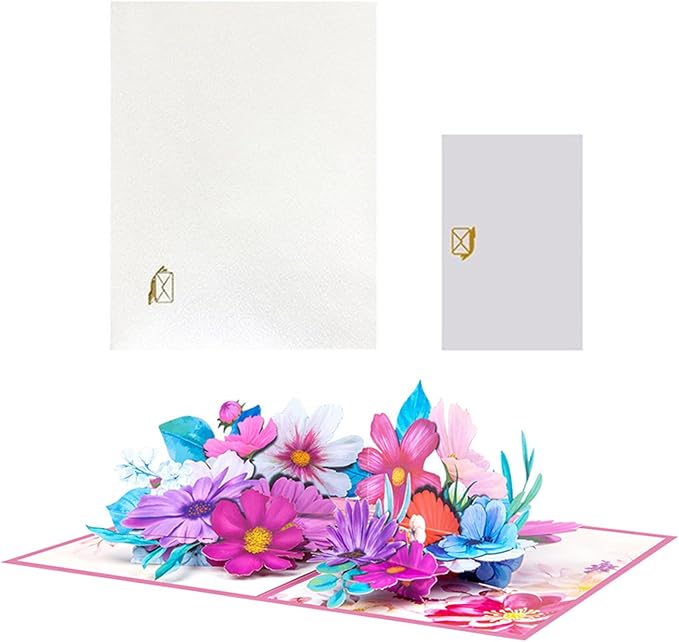 Impressive Gesang Flower Celebration Card Foldable Paper With Envelope Handmade Florals Greeting Popup All Occasion Cards