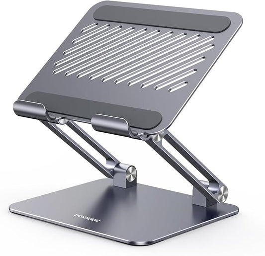 UGREEN Tablet Stand Holder for Desk Dual Rod Support Aluminum Tablet Holder Adjustable Multi-Angle Home Office Accessories Compatible with iPad Pro 13 12 11 10.5 Air Mini 5 4 3 2 Phone E-Reader Grey