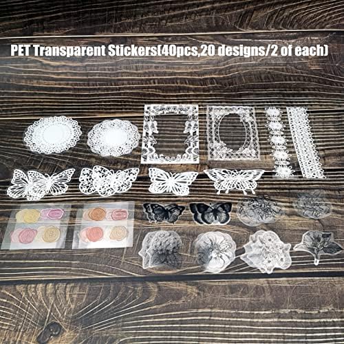 Esweny 260PCS Vintage Journaling Scrapbooking Supplies Scrapbook Sticker Paper Ephemera Pack for Junk Journal Planners Collage Craft Notebooks Album (Flowers and Butterflies) - Image 6