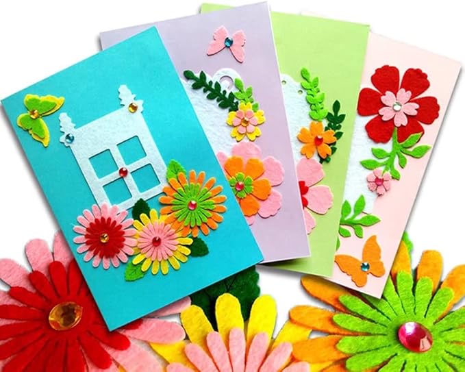QIAONIUNIU Card Making Kits DIY Handmade Greeting Card Kits for Kids, Christmas Card Folded Cards and Matching Envelopes Thank You Card Art Crafts Crafty Set Gifts for Girls & Boys