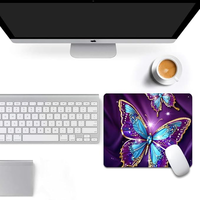 Dark Butterfly Texture Mouse pad, Square Waterproof and Anti Slip Mouse pad for Office laptops