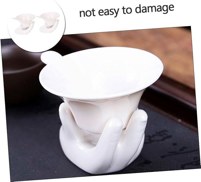2 Sets Ceramic Tea Strainers White Tea Filters Infuser Filters Clean and Giving