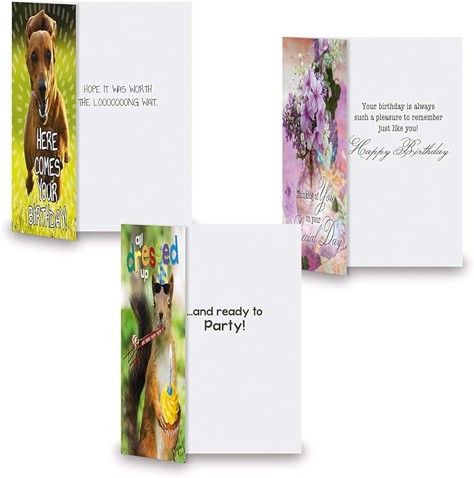 Current Festive Mega Birthday Greeting Card Value Pack – Set of 36 (18 Designs), Large 5 x 7 inches, Envelopes Included