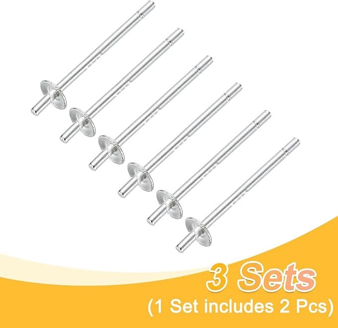 uxcell 3 Set 925 Sterling Silver Earring Posts, Pearl Cup Pad Earring Stud Blanks for DIY Earrings Jewelry Making Findings, Plain Silver, 2.5mm/0.1" Cup Size