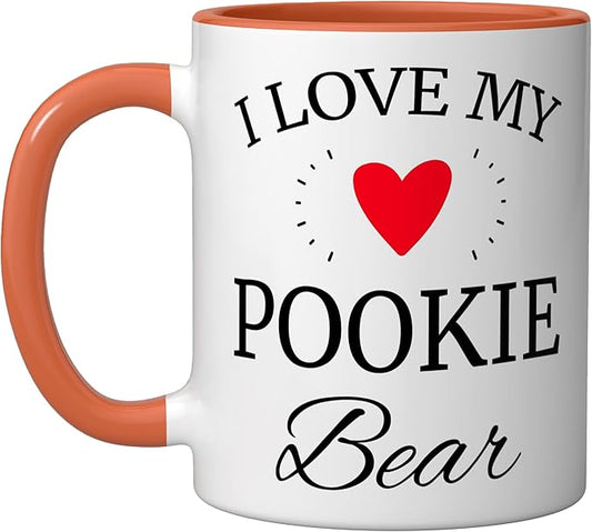 I Love My Pookie Bear Ceramic Mug, Orange/White