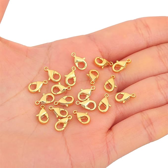 18K Gold Plated Lobster Clasps Non Tarnish 10mm 20pcs for Jewelry Making Findings