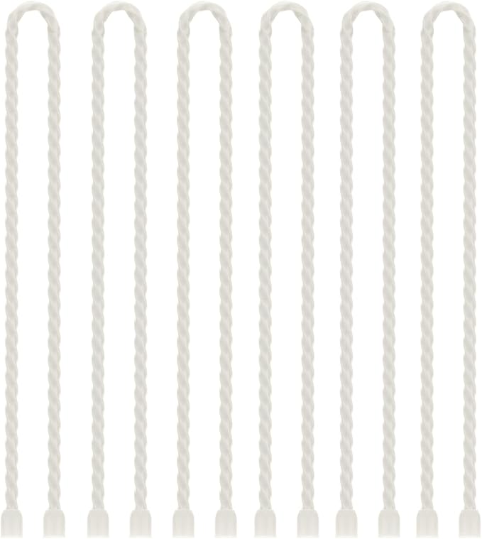 Gesipor 6 PCS 24-Inch Silicone Cable Ties Dia 5mm - Reusable Rubber Twist Ties Bendable Cable Ties for Bundling and Holding, All Purpose Steel-Core Cord Tie for Indoor and Outdoor (White)