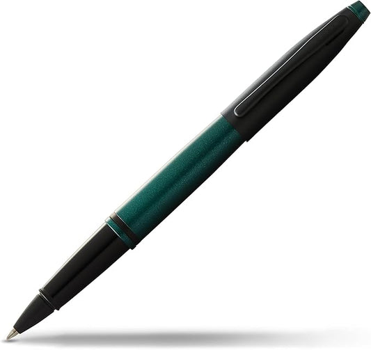 Cross Calais Refillable Rollerball Pen Presented in a Luxury Gift Box - Medium Point, Black Ink, Matte Green & Black