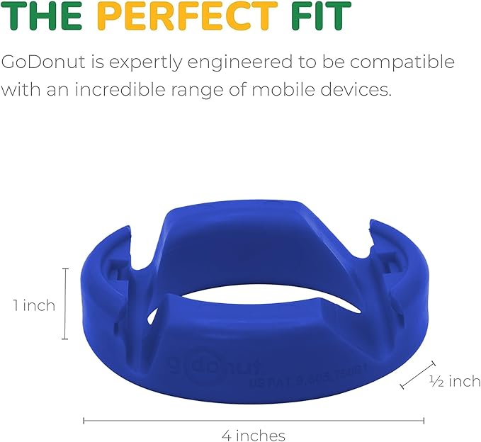 GoDonut – Phone Stand Original – Cell Phone Holder + Tablet Stand Desk Organizer – Compatible with Tablet, iPhone 17 16 15 14 Pro Max, Android & Most Smartphones - Blue
