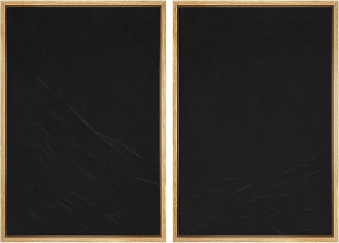 SIGNWIN Framed Canvas Print Wall Art Set Dark Black Color Field Landscape Abstract Shapes Illustration Modern Art Minimalism Decorative Nordic for Living Room, Bedroom, Office - 16"x24"x2 Natural