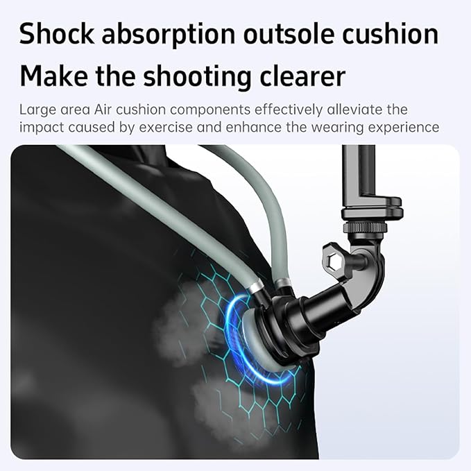 Cell Phone Stand,Neck Phone Holder, with Chest Strap, Hand Free Flexible Gooseneck 360° Rotation Adjustable Phone Holder,for iPhone Series, Android Devices and Action Cameras.