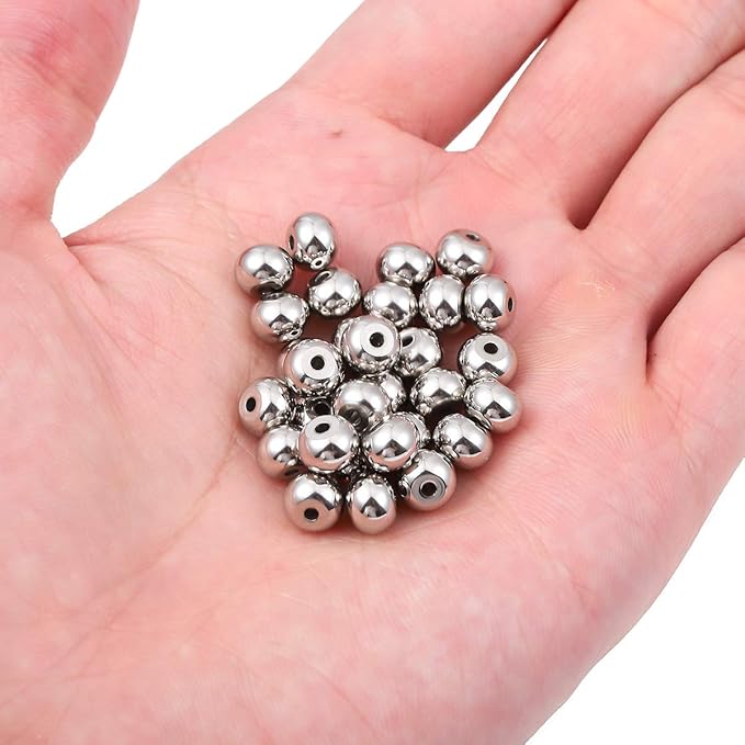 Stainless Steel Spacer Beads 7x5mm Rondelle Loose Charm Caps Beads for DIY Jewelry Making 100pcs with 1.5mm Hole
