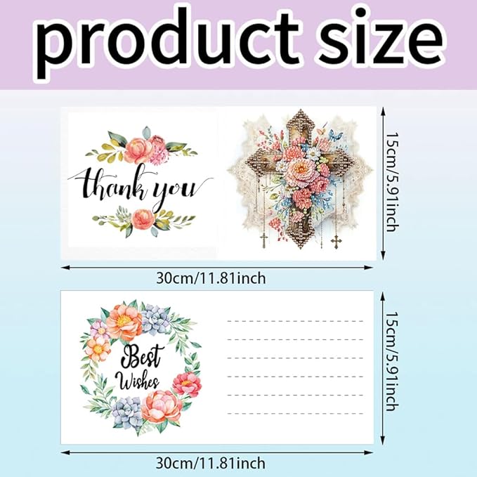 Ceitura 6Pcs DIY Diamond Art Painting Crafts Rhinestone Painting Greeting Card Making Kit Postcard for Holiday Christmas New Year Party Favors (Faith Cross)