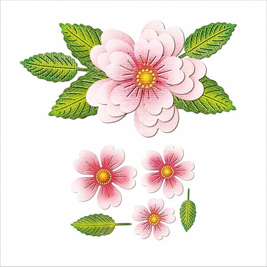 3D Splicing Five Petal Flowers Metal Cutting Dies for Card Making, Paper Embossing Die Cuts Kit Templates, Storage Pockets Supplies, Photo Frame Album DIY Scrapbooking Stencils Sets