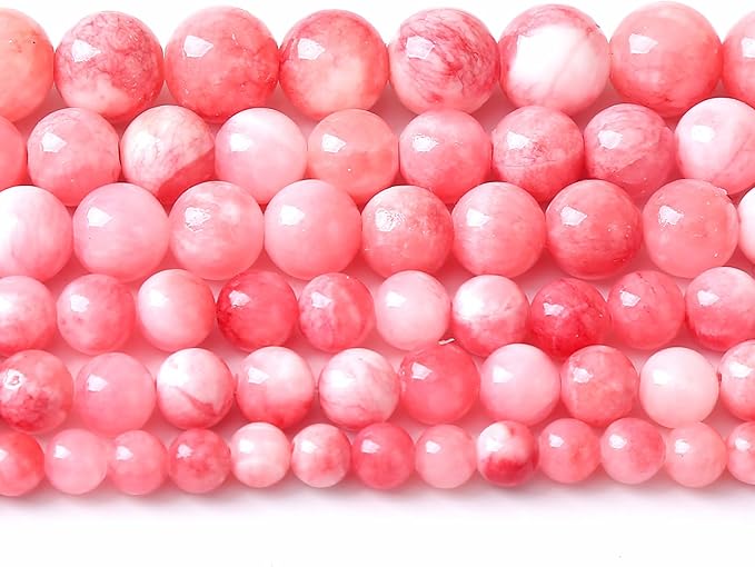90PCS 8MM Pink Persian Jade Spacer Loose Beads for Jewelry Making DIY Bracelet Necklace 2 Strands