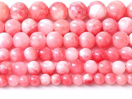 90PCS 8MM Pink Persian Jade Spacer Loose Beads for Jewelry Making DIY Bracelet Necklace 2 Strands