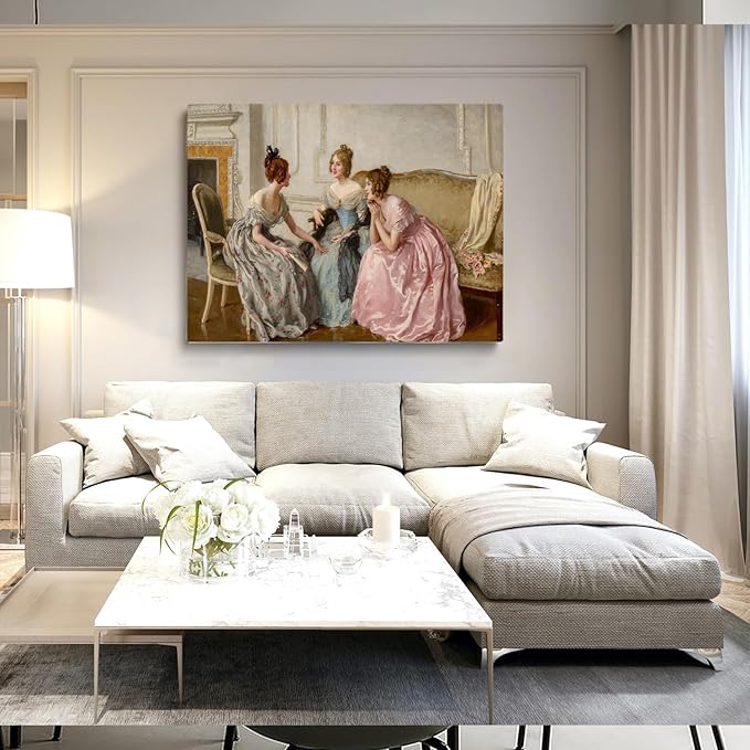 Victorian Women Poster, Vintage Women Print, Regency Wall Decor,Fun Victorian Art,Gossip Art,Antique Art, Vintage Wall Art,Living Room, Bedroom, Apartment, Home Decor20x30Unframed