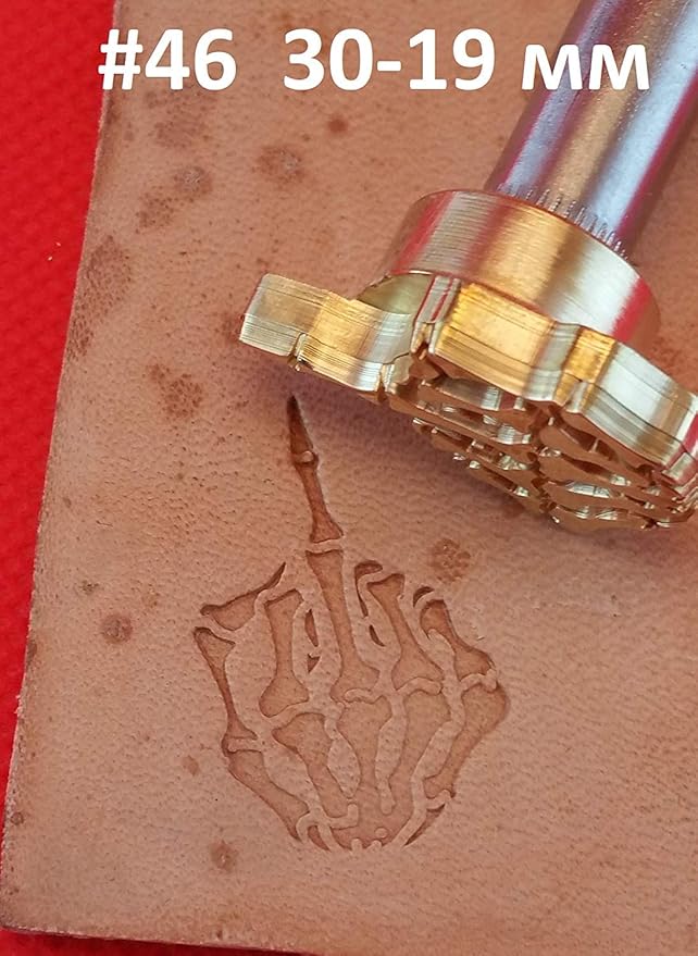 DandS ltd Leather Stamp Tool, Skull Finger, Professional Steel Craft Tool for Leatherworking, Embossing, Carving & Stamping Leather Projects, Belts, Wallets & DIY Projects Compatible with Mallet #46