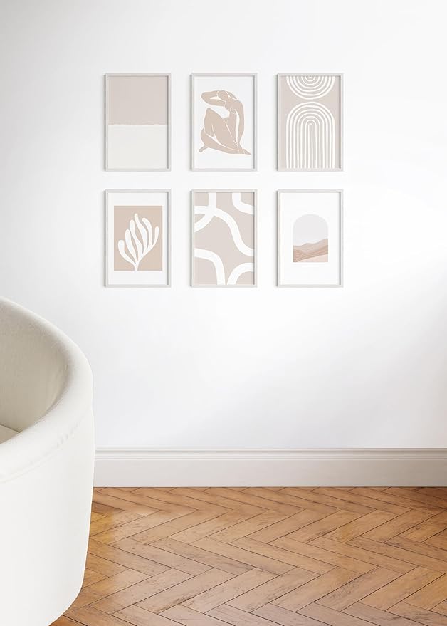 HAUS AND HUES White Oak Wood 11x17 Picture Frames - Set of 9, Contemporary Frames for Posters and Prints