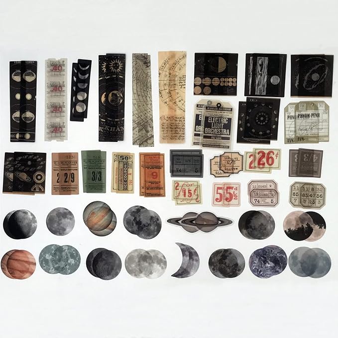 200PCS Vintage Scrapbooking Supplies Kit for Journaling, Scrapbook Sticker Paper Pack for for Bullet Journals Junk Journal Planners Aesthetic Cottagecore Room Decor Wall Art Collage Album