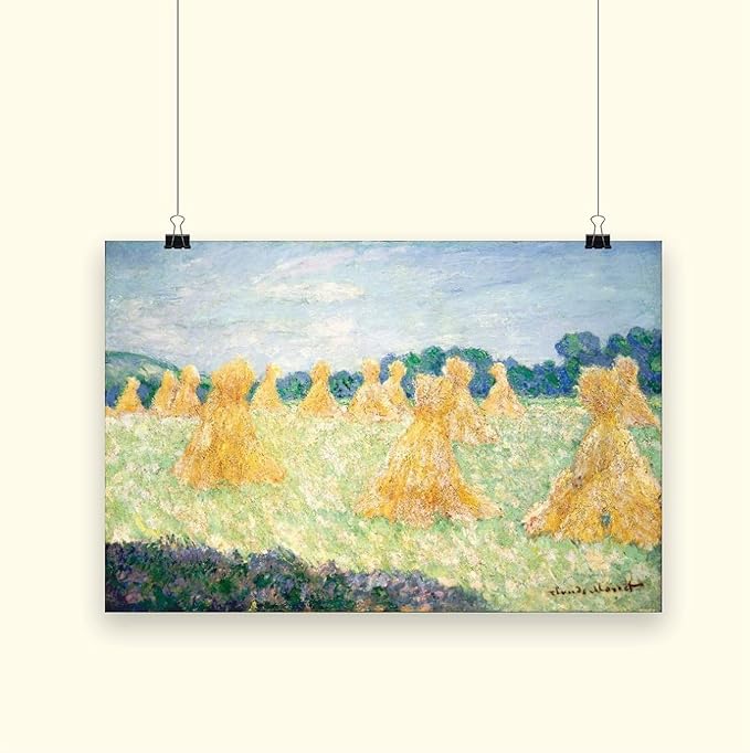 40+ Monet Famous Print Posters The Young Ladies of Giverny, Sun Effect by Claude Monet Impressionism Canvas Posters Print Wall Art Bedroom Office Room Decor Gift Unframe 20×30inch(50×75cm)